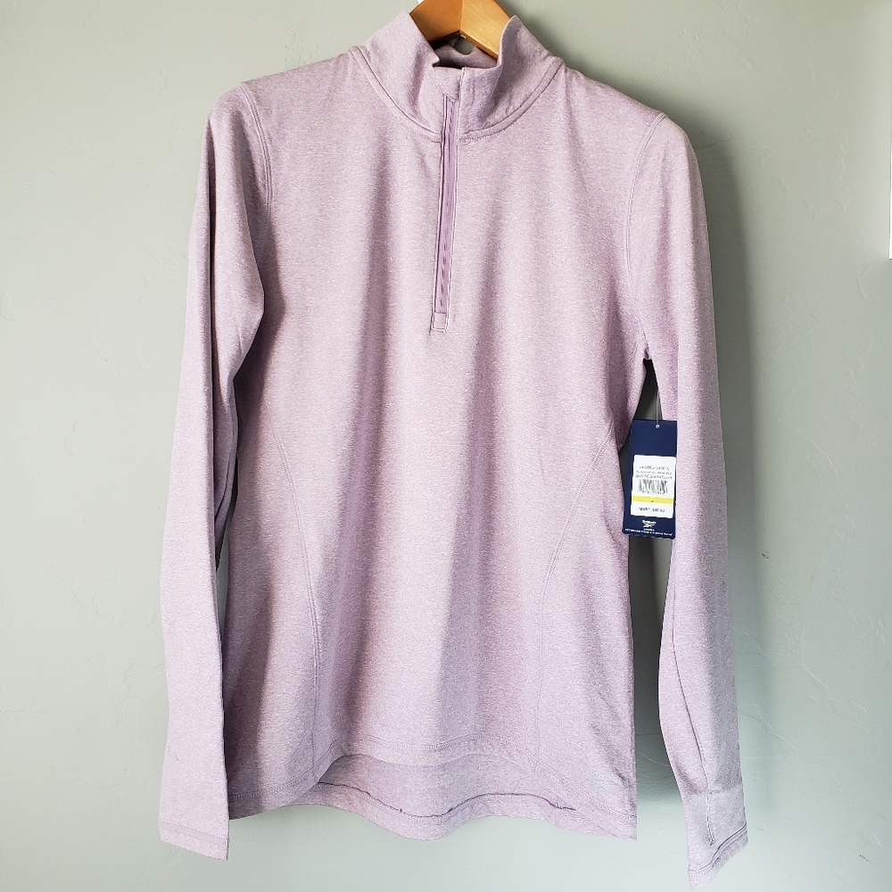 Reebok womens slim with thumb holes long sleeve shirt / top size L purple - Picture 3 of 10